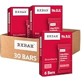 RXBAR Protein Bars, 12g Protein, Gluten Free Snacks, Strawberry (6 Boxes, 30 Bars)