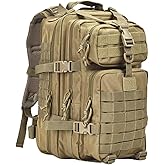 aiGear Tactical Backpack for Men, 45L Military Backpack, 3-Day Bug Out Bag for Camping Hiking Hunting with Molle System Army Daypack (45L Khaki)