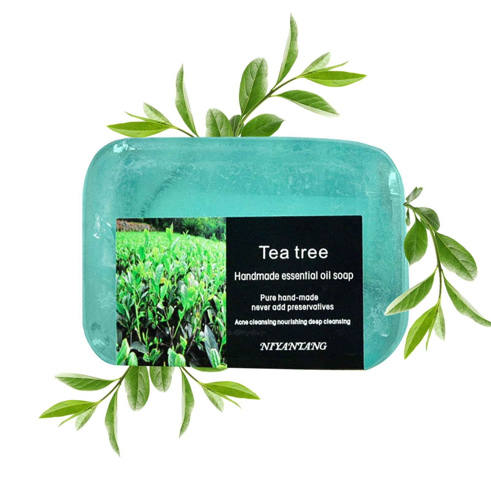 Antifungal Antibacterial Tea Tree Soap, Organic Natural Bar, Handmade Antifungal Antibacterial Treatment Soap for Athletes Foot, Scrub Bar for Tinea Versicolor Folliculitis Ringworm Jock Itc