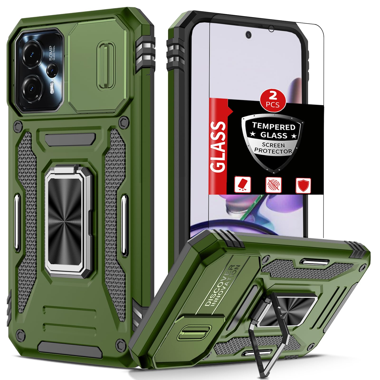 FRLMOOES for Motorola Moto G13 Case with 2 Screen
