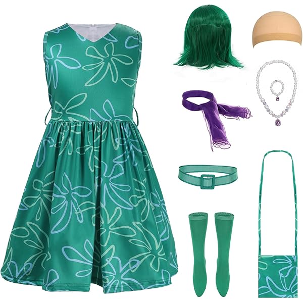 Amazon.com: CoserDepot Adult Green Costume Dress Cosplay Halloween Outfit  4Pcs Set for Women : Clothing, Shoes & Jewelry
