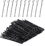 Laicky 200 Count Black Bobby Pins with Box Hair Grips Wave Clips 5.2cm