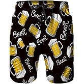 Amextrian Mens Quick Dry Swim Trunks with Mesh Lining, Summer Surf Long Beach Pants Board Shorts Bathing Suits