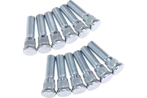 12Pack Wheel Stud for Trailer for Lippert Axles 3500 lb for Dexter Axles 4400 lb with 1/2"-20 UNF Thread Size 0.617" Spline, 