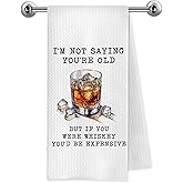 Trenstise Funny Whiskey Cocktail Kitchen Towels, Gifts for Whiskey Lovers Drinkers, Cocktail Lover Gifts Decorative Dish Tea Hand Towels for Kitchen Bar Cart, 16x24 Inch