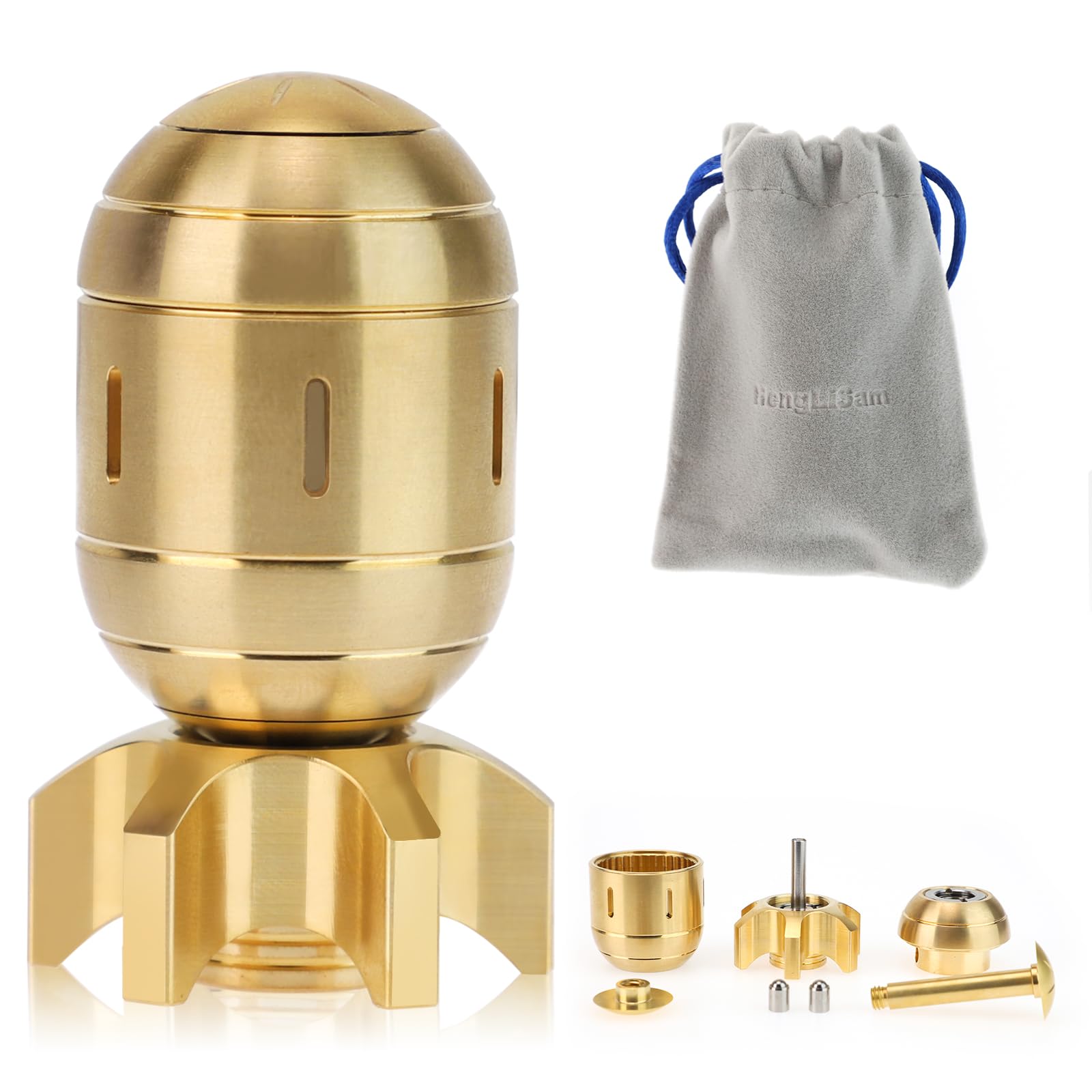 HengLiSam Fidget Toys for Adults, EDC Metal Fidget Desk Spinners, Haptic Clicker Toy for Anxiety ADHD, Cool Office Gadgets Gift for Dad Teens, Fidgets Toy for Men And Kill Time (Copper)