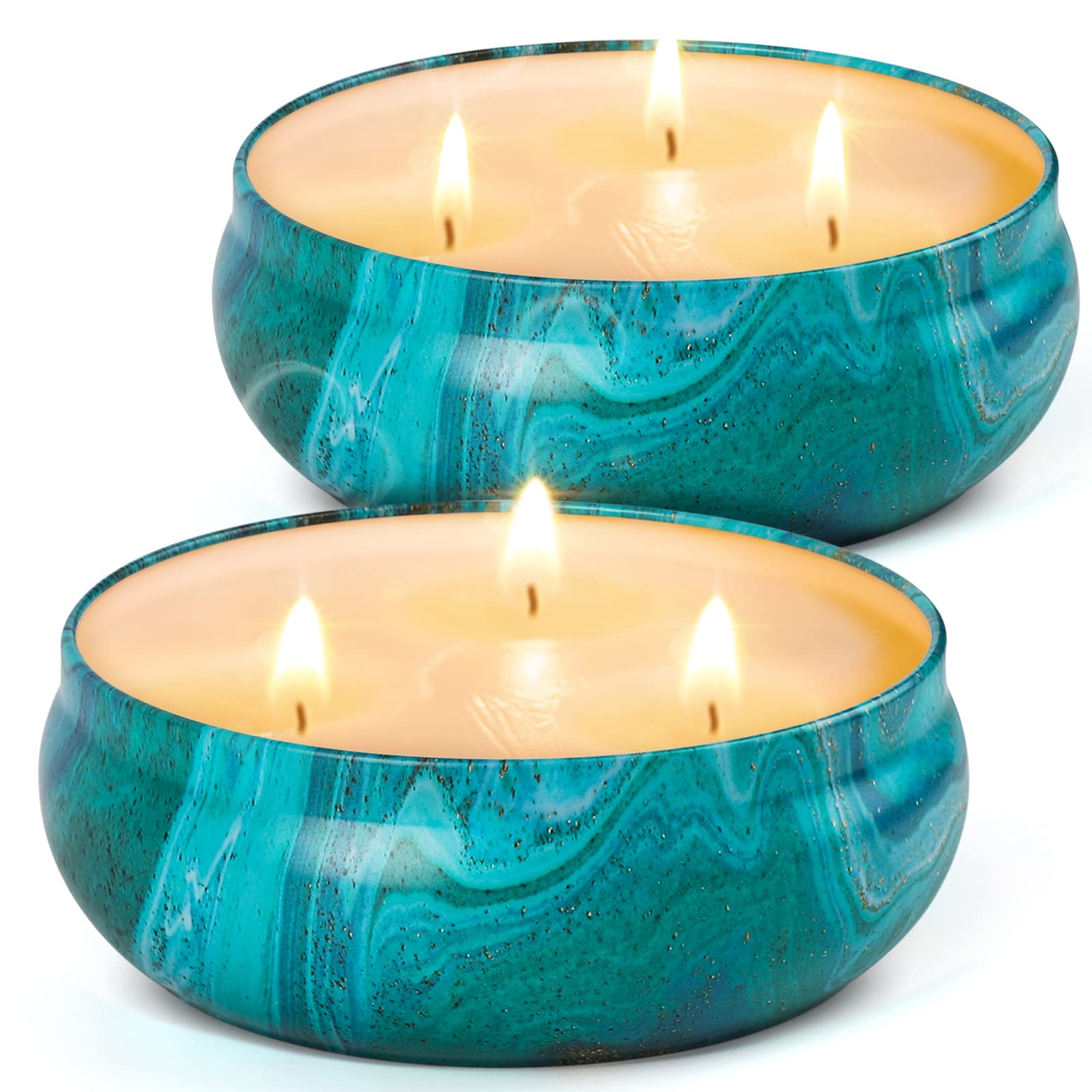 KWANITHINK Citronella Candles Outdoors Large, 2 x 400g Citronella Scented Candle, 100% Soy Wax Candle for Outdoor Indoor Home Garden Patio Camping