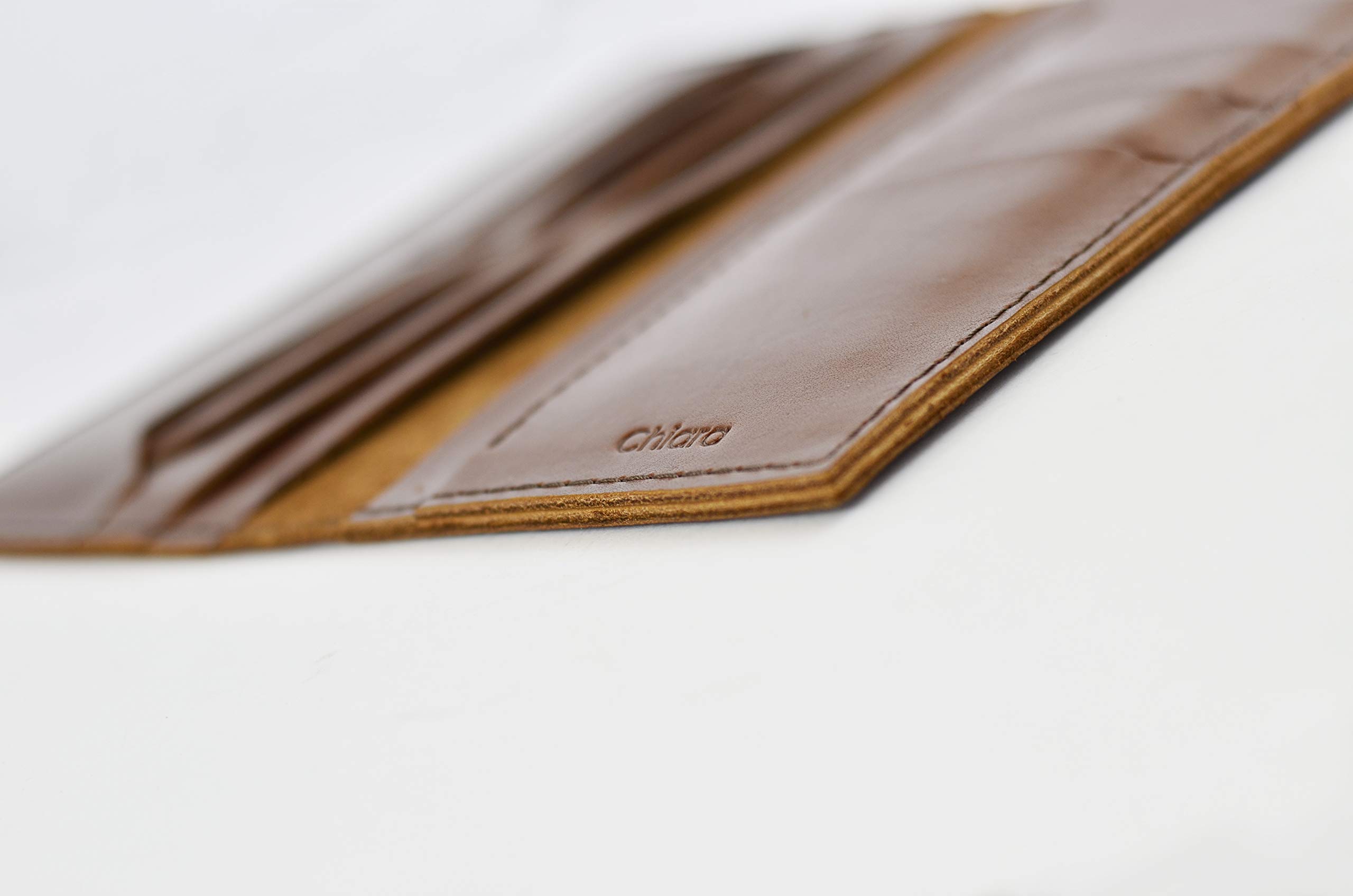 Chiara Collection Men\'s, Women\'s Genuine Leather Long Wallet Card Holder Phone Case (Brown)