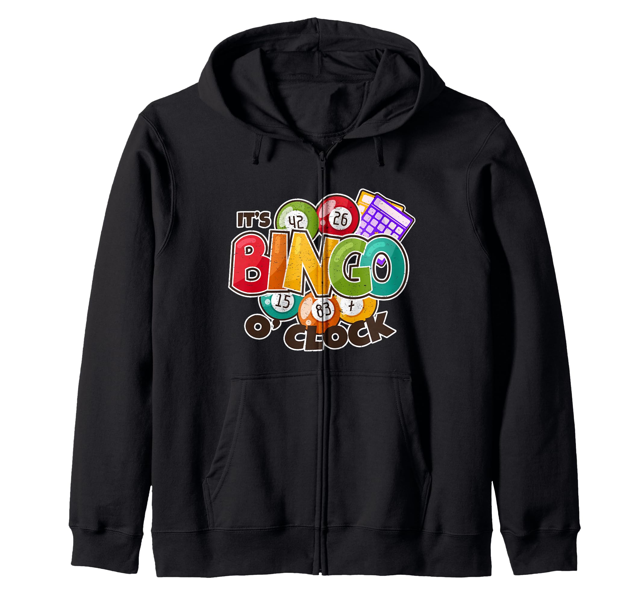 It's Bingo O Clock Caller Dauber Game Night Fun Lucky Bingo Zip Hoodie