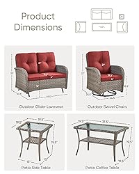 HUMMUH Patio Furniture Wicker Outdoor Furniture