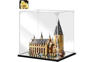 Instnovny Acrylic Display Case for Collectibles Assemble Acrylic Display Box for Lego 75954 Castle Building Set Clear Acrylic Case for Display Toys Action Figures(Black,13.8*9.8*15.7 inch)