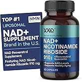 XKQ NAD Supplement, Liposomal NAD with Resveratrol｜NMN Supplement | NAD+ Supplement Resveratrol for Men & Women |, NAD Plus Supplement 910mg,60 Servings,Take 2 Daily