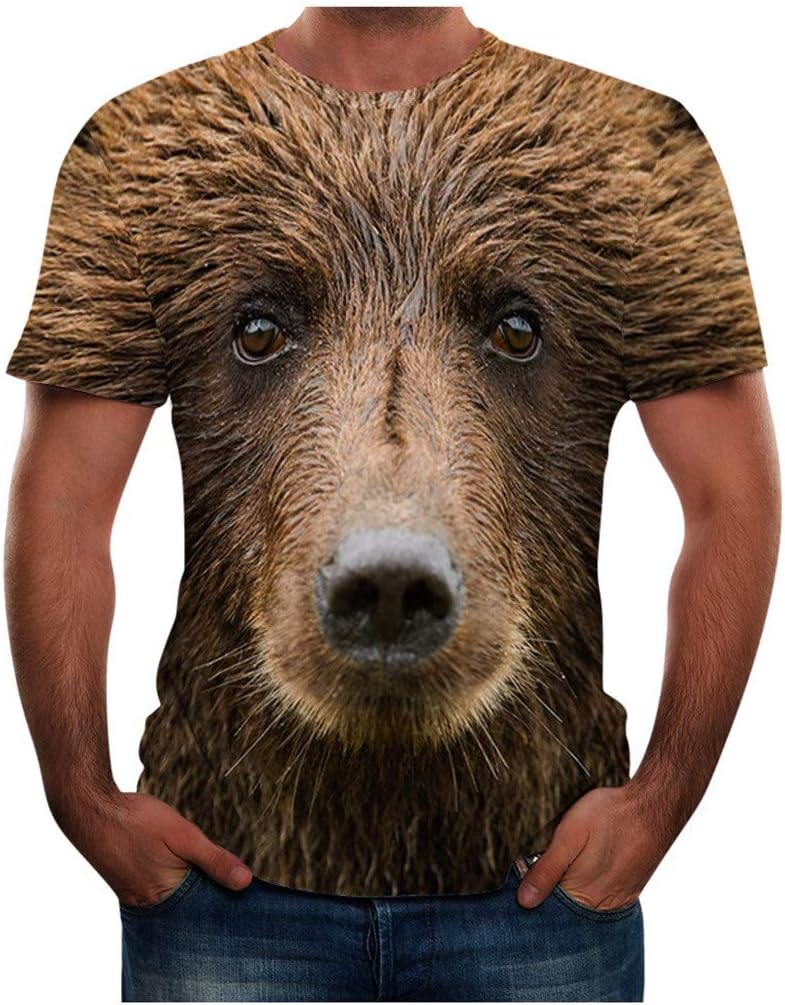MOTOCO T060 Summer Men's T-Shirt Short-Sleeved Shirt/O Collar Personality 3D Printed Casual Short-Sleeved Shirt