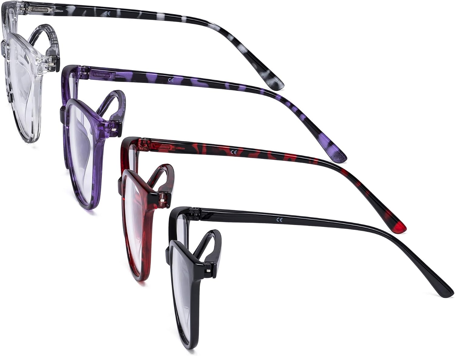 CessBlu Ladies Reading Glasses 4 Pack Cat-Eye Design Eyeglasses for Women Reading +2.5, 4pc-mix - Image 4