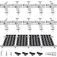 magamuz Solar Panel Mounting Bracket Kit, 10Pcs Solar Panel Mount for 1-4pcs Thickness 1.4” Solar Panels, with 10x 6"" Mini Rails 4X Water Drain Clips for Shingle,Slate,Metal and Tin roof