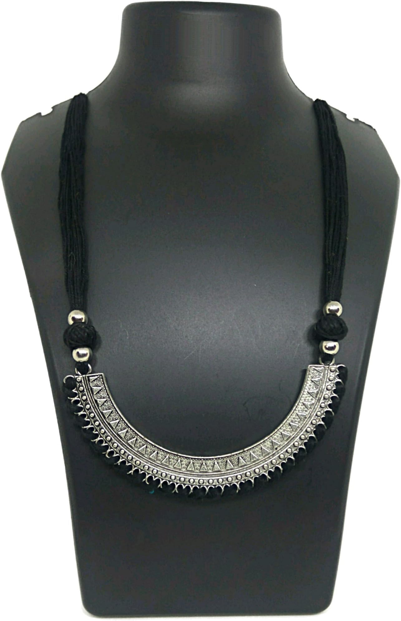 GLOMI OCEAN Oxidised Silver Necklace for Women