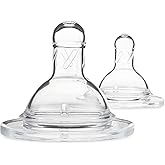Motif Medical Replacement Slow Flow Nipples for Duo Baby Bottle - Dishwasher-Safe, Silicone Newborn Bottle Nipples - Baby Bottle Nipples for Comfortable Feeding (2 Nipples Included)