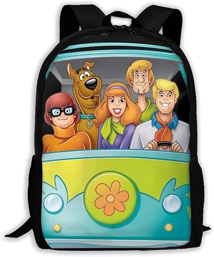 Amazon スクービードゥー アニメ 自転車 イラスト リュックバック リュックナップザック バッグ ノートパソコン用のバッグ 大容量 バックパックチ キャンパス バックパック 大人のバックパック 旅行 ハイキングナップザック ライチ赤 メンズ