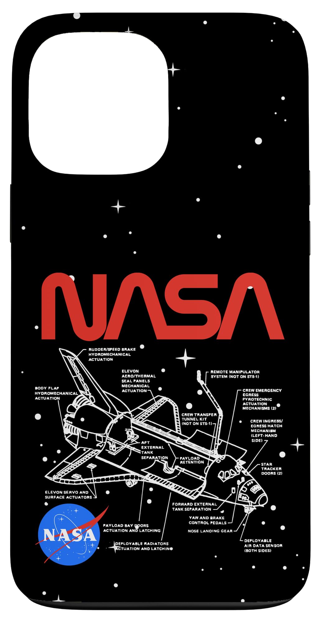 iPhone 13 Pro Max NASA Space Shuttle Schematic Logo