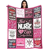 FLHRSM Nurse Gifts for Women, Gifts for Nurses Blanket, LPN RN Nursing School Graduate Birthday Christmas Appreciation Gift, Nurses Week/Day, Nurse Practitioner Present Blankets 60"x50"