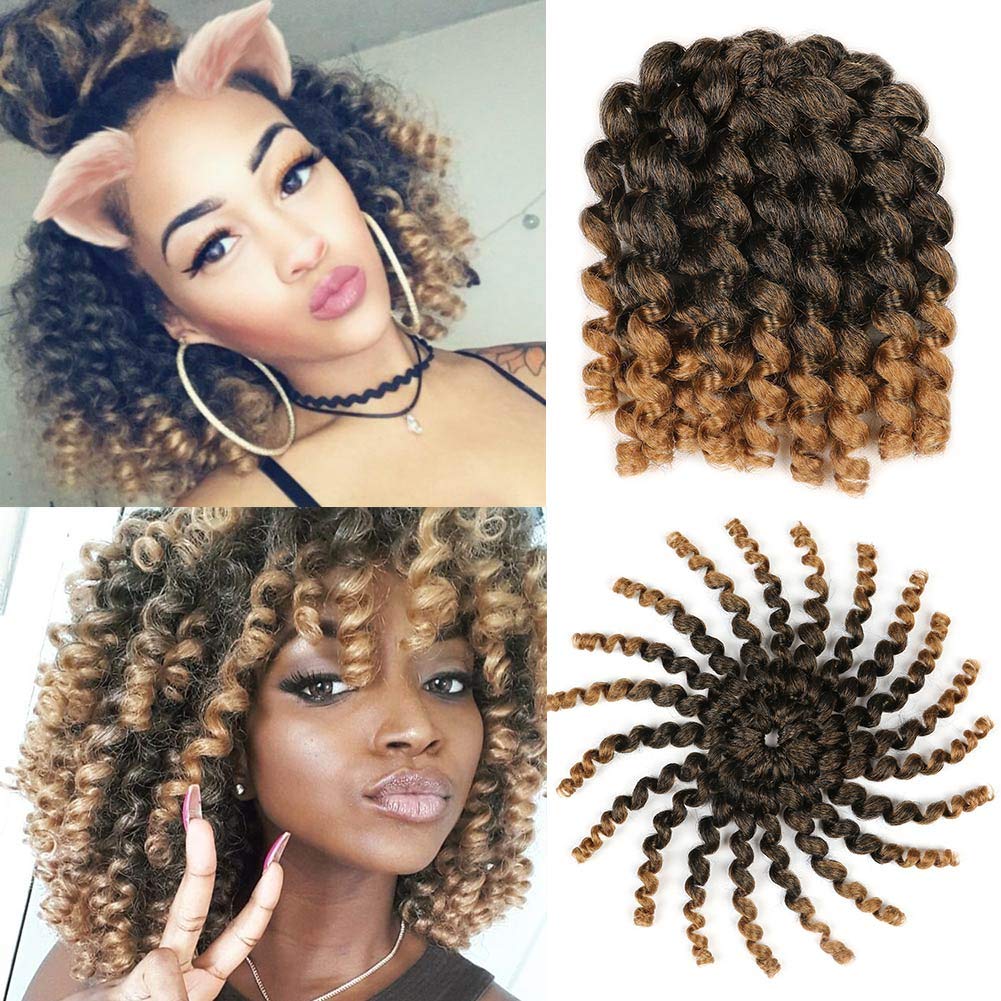 Xtrend 5packs/Lot Wand Curl Hair 8inch Jamaican Bounce Synthetic Crochet Twist Braids Hair Extension 20strands/pack 1B/27# — image 1