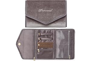 RT&BS Travel Jewelry Organizer Bag, Gift for Christmas, Velvet Foldable Jewelry Roll for Earrings, Necklaces, Rings, Bracelet