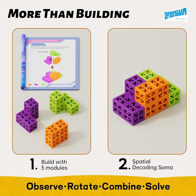 Jeu de Construction De Cubes Soma Spatial pour Enfants de 5 Ans Et Plus