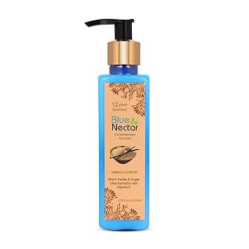 Blue Nectar Shea Butter Warm Vanilla and Sugar Body lotion Cream with Vitamin E for ultra hydration (12 Herbs, 200 ml)