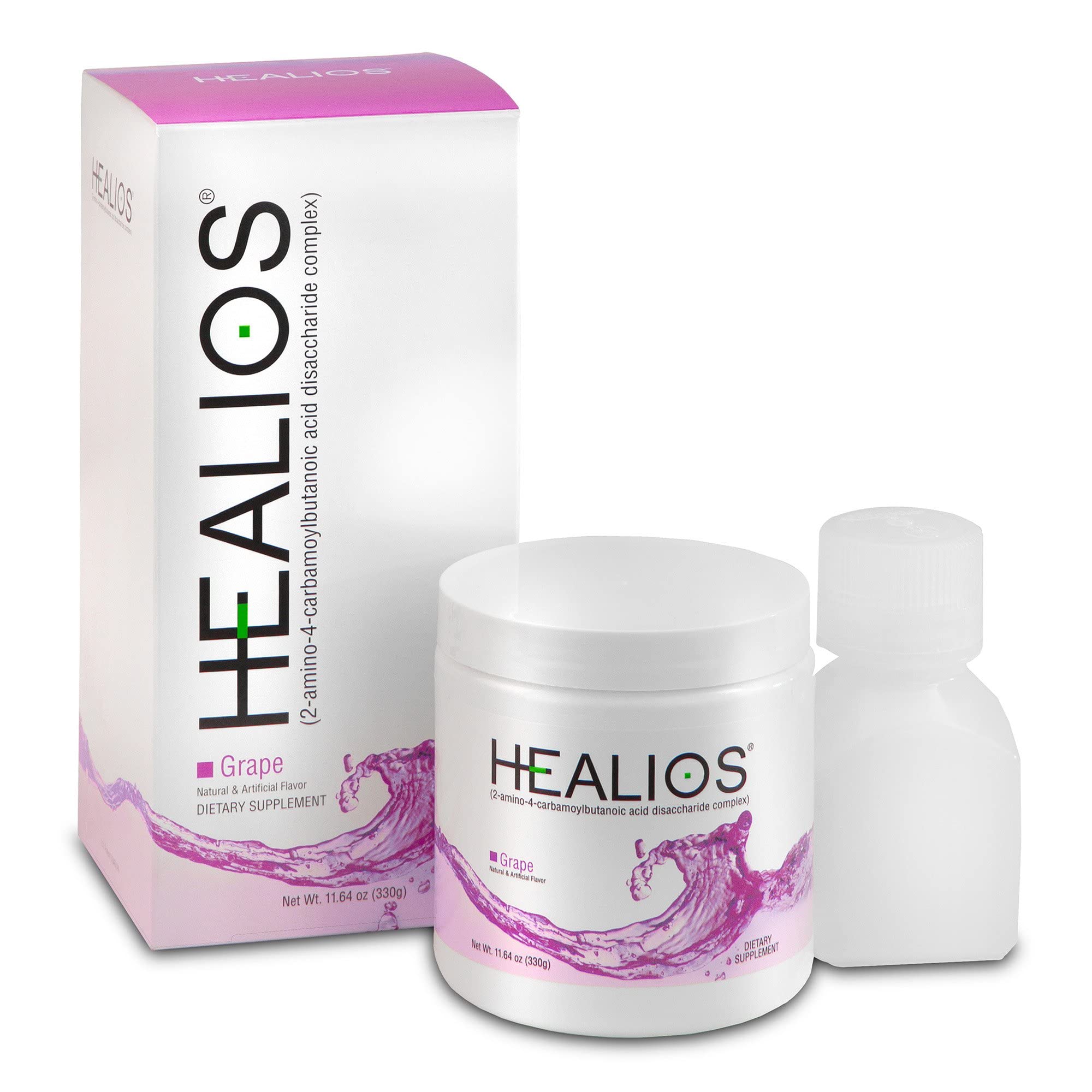Healios Grape Flavor Oral Health and Dietary Supplement, Powder Form, Naturally Sourced L-Glutamine Trehalose L-Arginine, 11.64 Ounces