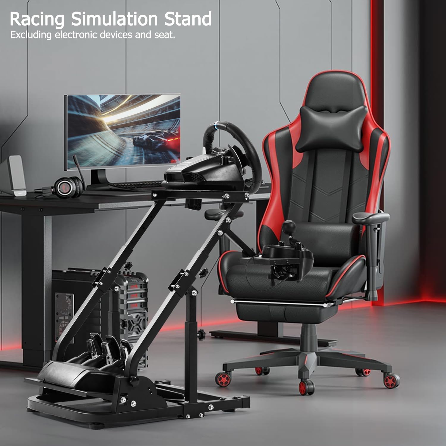 Marada Foldable Sim Racing Wheel Stand,Height Adjustable Steering Wheel Stand,Fit for Logitech G29 G923 G920/Thrustmaster T300, No Wheel/Pedals/Shifter