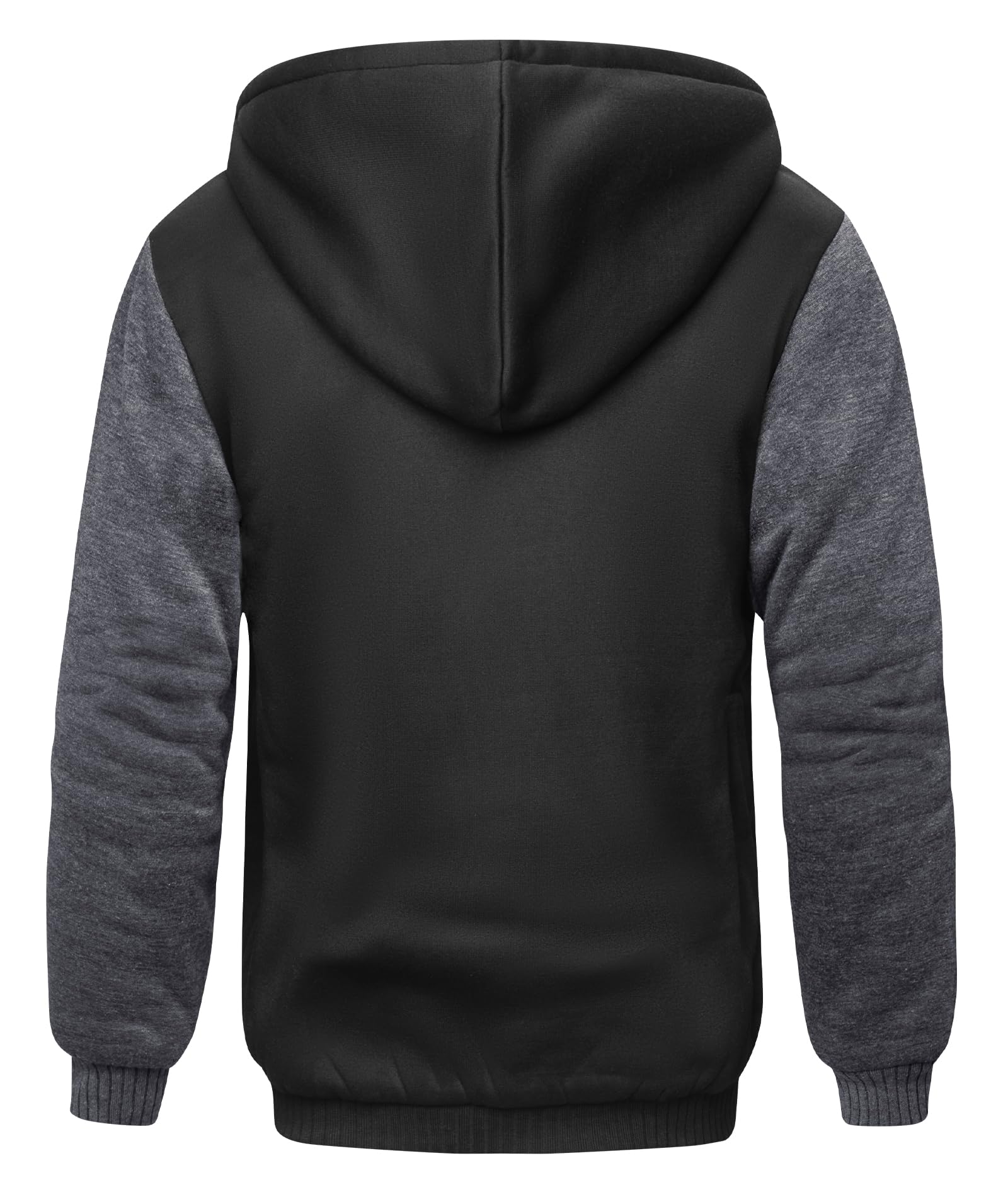 SCODI Hoodies for Men Heavyweight Fleece Sweatshirt - Full Zip Up Thick Sherpa Lined Hooded Jacket