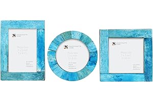 Handicrafts Home Baby Picture Frame for Newborn Girls and Boys Shower Frames Set of 3 Turq