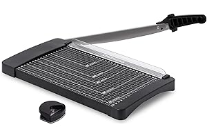 TIANSE Paper Trimmer Paper Cutter Guillotine with Safety Blade Lock 12” 8 to 12 Sheet Capacity Heavy Duty Metal Base A4 Paper Cutting Board for Home Office School