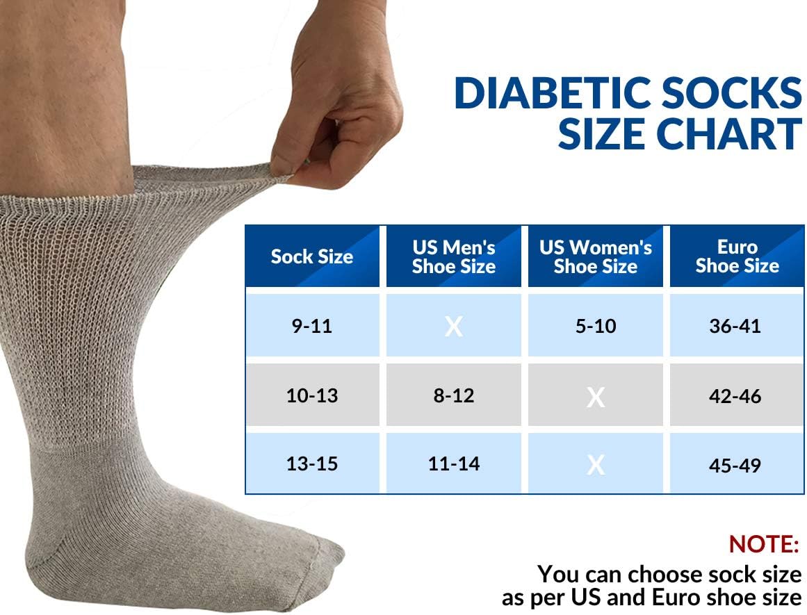 Diabetic Socks 6 PRS Non Binding Won't Limit Circulation Neurological discomfort: Health & Personal Care