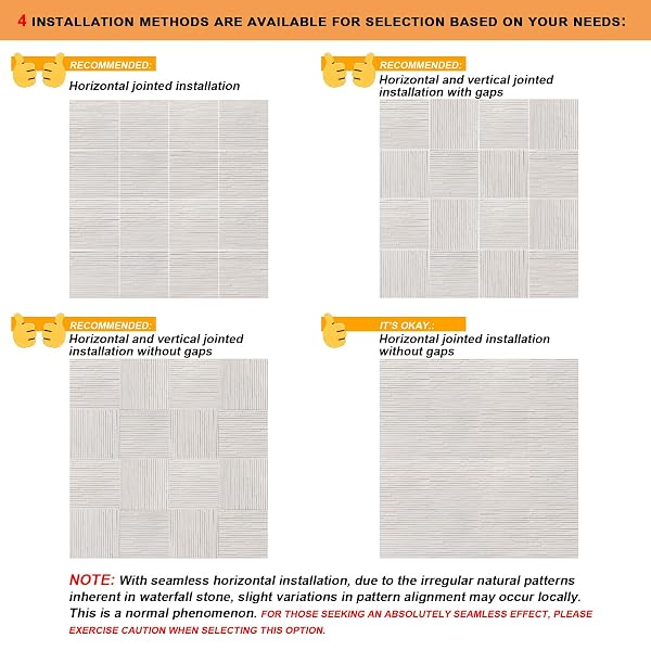 ZOETEOZ 6 PCS 3D WHITE WATERFALL FAUX STONE WALL PANELS, 11.8’‘ X 11.8’’ X 0.2”, LAYERED STONE EFFECT, SUITABLE FOR INDOOR/OUTDOOR WALL DECOR, LIVING ROOM TV BACKDROP, BEDROOM, KITCHEN (5.8 SQ. FT.)