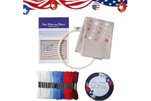 Red, White & Bloom Embroidery Kit: A Floral Salute to 250 Years! 365-Day Floral American Flag Needlework Set, Bloom a Day Cro
