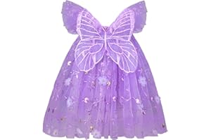 AGQT Baby Girls Tulle Tutu Dress Butterfly Print Back Sundress Size 6M-6T
