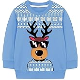 Mrocioa Toddler Boy Girls Sweatshirt Ugly Christmas Sweater Reindeer Shirt Kids Xmas Pullover Sweater Tops 2-7T