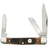 Old Timer Generational USA Series 34OTG Middleman Traditional Folding Pocket Knife with Stainless Steel Clip Point and Sheepsfoot Blades, Bone Handle, Made in USA for EDC and Outdoor