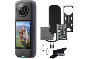 Insta360 X4 8K 360 Waterproof Action Camera, 8K 360, Stabilization, Touch Screen, AI Editing, Live Streaming, Webcam, Voice Control, Black