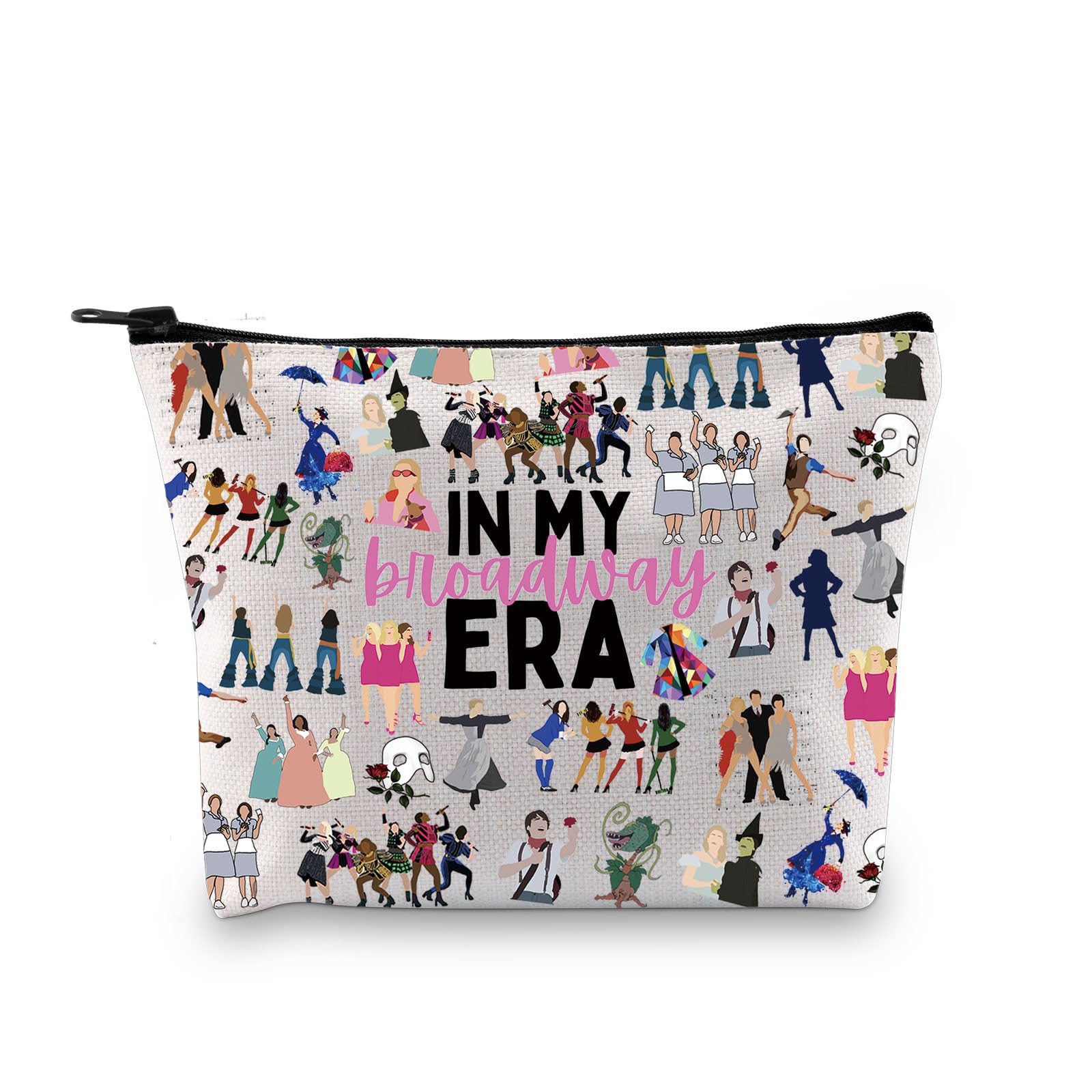 Broadway Musical Gift Theatre Bag in My Broadway Era Musical Theatre Gift West End Broadway Zipper Pouch Makeup Bag (Broadway Era Bag EU)