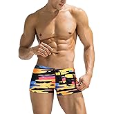 COOFANDY Mens Swim Trunks Swimwear Bathing Suit Swim Brief Square Leg Board Short S-3XL