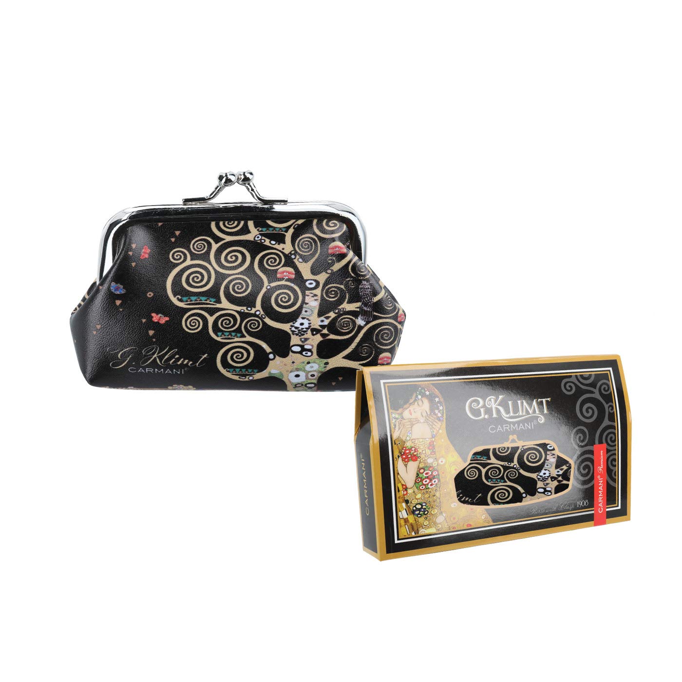 CARMANI - Medium Ladies Clasp Coin Purse with Gustav Klimt"The Tree of Life"