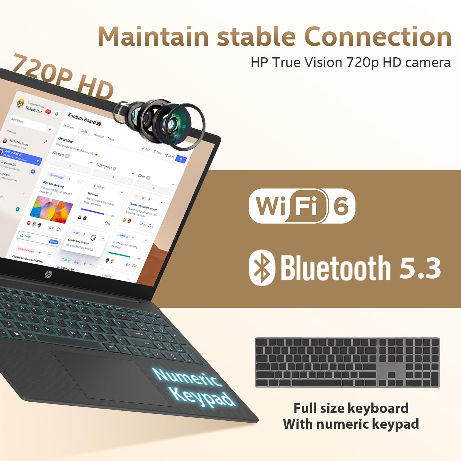 Laptop empresarial HP 255 G10 con pantalla IPS FHD de 15,6", AMD Ryzen 7 7730U (8 núcleos), 32 GB de RAM, 1 TB SSD, Windows 11 Pro, Copilot AI, WiFi 6, Bluetooth, teclado numérico, con caja de kit de accesorios G255 Pro