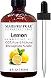 Majestic Pure Lemon Oil, Therapeutic Grade, Premium Quality Lemon Oil, 4 Ounces