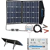 ACOPOWER 12V 70 Watt Foldable Solar Panel Kit; Portable Solar Charger Suitcase of 2x35W Monocrystalline Module & 10A Charge Controller for RV, Boats, Camping; w USB 5V Output as Phone Charger