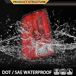 CROSSDESIGN Rear Tail Lights Lamps w/o Bulbs Red