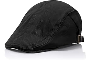 YAMEIZE Retro Leather Newsboy Hats for Men Women Beret Flat Cap Adjustable Winter Caps Trendy