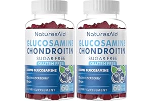 Natures Aid Glucosamine Chondroitin Gummies with MSM & Elderberry Extra Strength - Joint Support, Antioxidant Immune Support Supplement for Adults, Men & Women.(2 Pack)