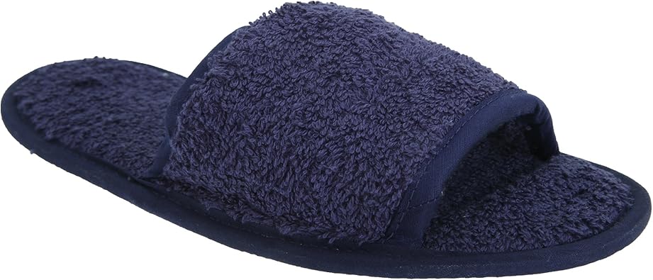 open toe towelling slippers